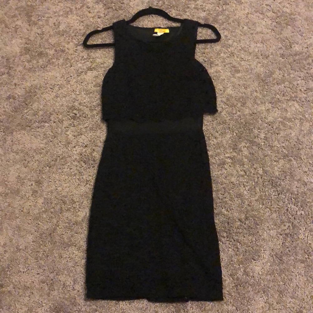 Black lace cocktail dress